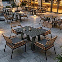 Meubles d'extérieur de style nordique, tables et chaises en métal, ensembles de canapés pour jardins, terrasses, cafés et bars
