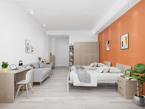 New Design Comfortable University Apartment Hostel Hotel Villa Wood Metal Frame Double <strong>Bed</strong> with <strong>Mattress</strong> <strong>Set</strong> - Product Image 6