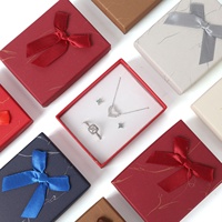 Boîte à bijoux avec couvercle nœud papillon pour bagues, pendentifs, bracelets, boucles d'oreilles, accessoires, boîte cadeau de bijoux tendance, boîtes à bijoux en papier personnalisées