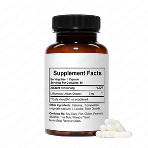 OEM Venta Caliente Etiqueta Privada Orotato de Litio 60 Cápsulas 5mg de Litio Elemental por Porción para la Salud Cerebral - Product Image 2