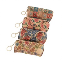 Pochette de rangement vintage imprimée en liège, étui léger et portable pour cosmétiques et rouges à lèvres, idéal pour les voyages