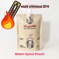 131 pochette alimentaire haute température debout sac d'emballage de cornue pochette de bec de cornue personnalisée pour Sauce au café chaud