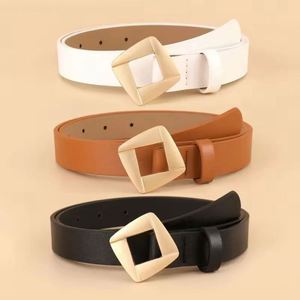 Nuevo Cinturón de Mujer de Piel Sintética con Hebilla de Aleación, Diseño Sencillo, Decorado, para Jeans y Vestidos, Cintura Ajustada, Estilo Vintage - Product Image 1