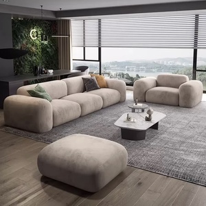 Canapé modulaire en velours nordique de luxe FYZK en forme de L, canapé combiné 3 places, ensemble de canapés modernes pour <span class=keywords><strong>salon</strong></span>, meubles pour l'intérieur de la maison, OEM - Product Image 2