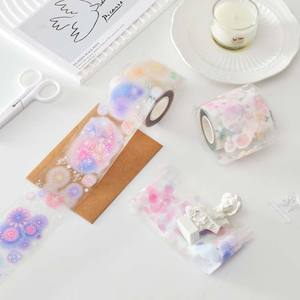 Cintas washi personalizadas de colores al por mayor, diseños impresos de tinta especial transparente, cinta Washi de lámina 3D - Product Image 4