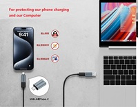 Bloqueur de données USB de type C avec gaine en PVC et blindage tressé Charge rapide 3A Charge haute vitesse pour appareil photo d'ordinateur stocké
