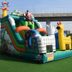<b>Animal</b> Zoo Theme PVC <b>Inflatable</b> Bouncy & Water Slide Combo for Outdoor/Indoor Home Use - Product Image 3