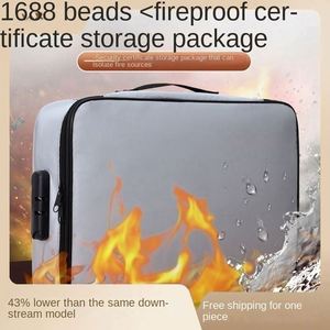 Water Resistant Fire <b>Safe</b> 3-layer Zipper Closure Office Home <b>Large</b> Storage Case File Organizer Fireproof Document Bag With Lock - Product Image 4