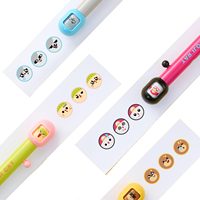 Pena Gel Pengubah Pola Wajah Lucu 0.5mm Tulisan Halus Pegangan Lembut Alat Tulis Kantor Sekolah Kombinasi Warna Segar