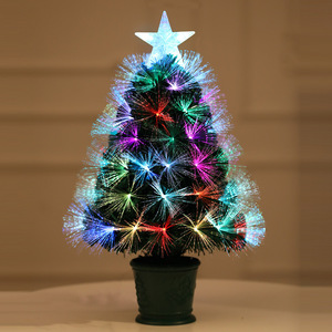 <span class=keywords><strong>Albero</strong></span> di Natale Personalizzato in Fibra Ottica Artificiale Ecologica PET 60/90CM per Interni con Puntale a Stella - Product Image 1