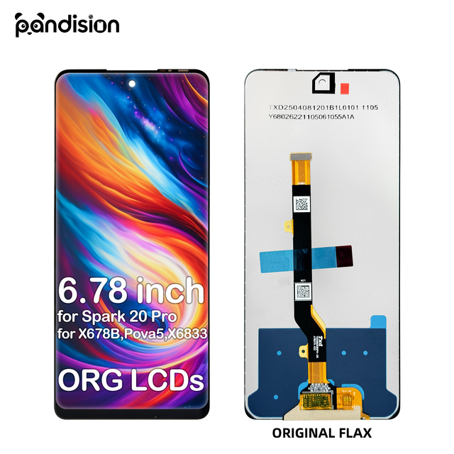 6.78" for Tecno Spark 20 Pro Mobile Phone LCD Screen Replacement Parts with 1Year Warranty 400-700Nit Luminance X678BPova5X6833