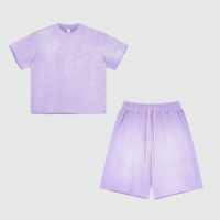 Ensemble de survêtement effiloché survêtement uni pour hommes personnalisé ensemble de short de 2 pièces pour hommes faites votre propre survêtement