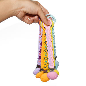 Attache-<span class=keywords><strong>sucette</strong></span> en silicone pour bébé, sans BPA, de qualité alimentaire, multicolores, fabriquée en usine, cadeau pour bébé - Product Image 3