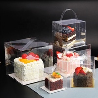 Boîte à gâteaux rectangulaire transparente en PET, emballage plastique alimentaire, personnalisable, 10 pièces