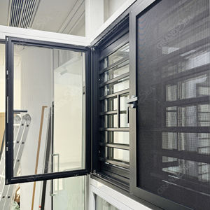 Mosquitera Metálica <span class=keywords><strong>de</strong></span> Vidrio Templado <span class=keywords><strong>de</strong></span> Alta Resistencia para Proyecto <span class=keywords><strong>Jamaica</strong></span> Villa, Ventana Abatible <span class=keywords><strong>de</strong></span> Aluminio Negro al por Mayor - Product Image 3