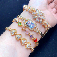 Bracelet chaîne en laiton tendance, perles de verre mélangées en strass de cristal, accessoires de bracelet DIY, pack mixte en gros