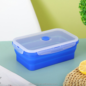 Máy rửa chén an toàn Silicone ráp Bát <span class=keywords><strong>Stackable</strong></span> Hộp Ăn Trưa vuông Silicone ráp container lưu trữ thực phẩm với nắp - Product Image 6