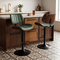 Tabouret de bar professionnel sur mesure en bois de noyer de luxe, chaise pivotante minimaliste pour comptoir, idéal pour les salles d'exposition de bijoux et les bistrots