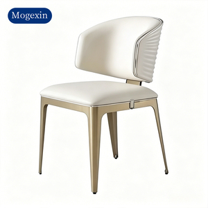 Luxury Beige Upholstered Dining Chair with Gold Metal <b>Legs</b> Elegant Tufted Back Side Chair for Dining Room - Product Image 6
