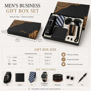 Luxury <strong>Gift</strong> Set <strong>for</strong> Men with Belt Wallet Tie Sunglasses Cufflinks and Bracelet <strong>for</strong> Father Husband <strong>Boyfriend</strong> - Product Image 3