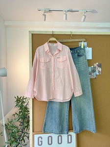 L380 Women's Long-Sleeve Breathable <b>Linen</b> Shirt with Two Trendy Patch Pockets Casual <b>Top</b> with Pockets Spring Summer Wear - Product Image 4