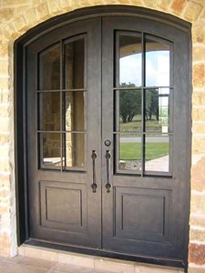Porte extérieure en fer forgé de style français moderne avec vitrage de sécurité personnalisé - Product Image 4