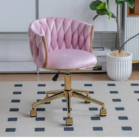 Chaise de bar pivotante en velours de luxe léger avec base dorée, hauteur réglable, structure métallique - Design contemporain pour usage commercial
