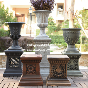 Columna de pilar de plástico decorativo para jardín al aire libre de estilo romano blanco para maceta de florero - Product Image 3