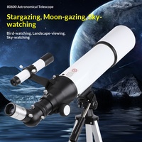 Télescope astronomique 80600, vision nocturne HD à faible luminosité, photographie de niveau professionnel, observation du ciel et de la lune