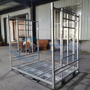 Bastidores apilables y plegables de alta resistencia para almacén, estante de poste de acero de Metal de almacenamiento apilable portátil móvil duradero - Product Image 4