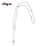 Cadeaux Artisanat Collier de chapelet vierge à sublimation avec insertion ovale Nouveau cadeau souvenir