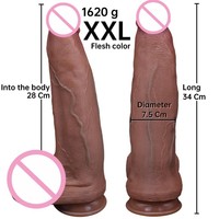 Dildo Realista de Silicona Líquida para Masturbación Femenina, Grande, Grueso y Enorme, Juguetes Sexuales para Adultos de Textura Suave, Juguetes Sexuales y Lencería