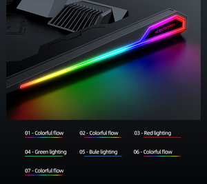 <span class=keywords><strong>Refroidisseur</strong></span> pour ordinateur <span class=keywords><strong>portable</strong></span> RGB réglable et panneau LCD de jeu pour ordinateur <span class=keywords><strong>portable</strong></span> 14-18 <span class=keywords><strong>pouces</strong></span> 2200-2800 tr/min coussin de refroidissement à flux d'air puissant - Product Image 5