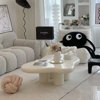 Table basse moderne pour petit appartement, couleur crème, design style nuage, pour salon, meubles de maison, plusieurs tailles disponibles