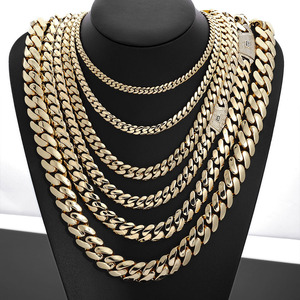 European American Hip Hop Hot Sale Copper Glossy Zircon Cuban Bamboo <b>Chain</b> Unisex <b>Cross</b>-Border Trendy Jewelry Accessories - Product Image 6