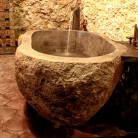 Baignoire en marbre naturel en pierre sur pied, livraison gratuite