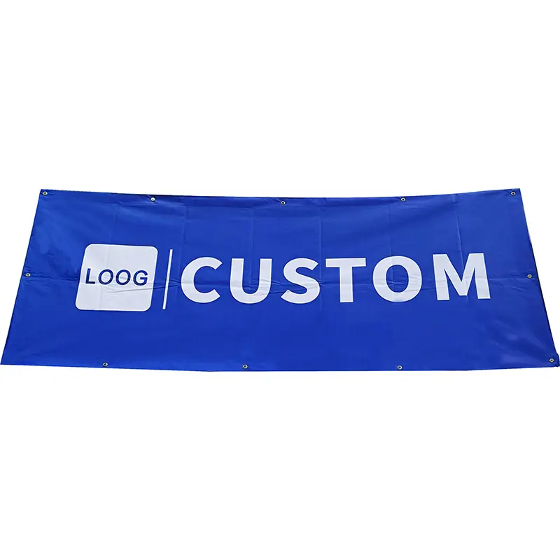 Cetak kustom spanduk bendera gantung iklan luar ruangan Flex Pvc spanduk jaring vinil bahan iklan cetak tanda