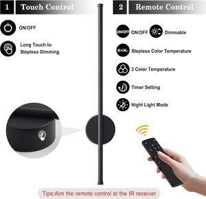 Battery-Powered Dimmable LED Wall Lamp Remote Control Warm White Iron ABS Construction Modern Minimalist Design for Bedroom - Product Image 5