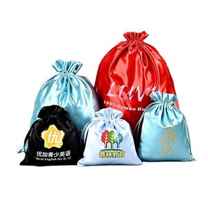Luxury Silk Satin Cosmetic Makeup Organizer Shopping <b>Drawstring</b> Tarot Jewelry Gift Dust <b>Bag</b> with Custom Logo - Product Image 1