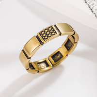 Bague en gros de fabricant de mode de luxe léger en nid d'abeille en cuivre antique de style rétro pour femmes