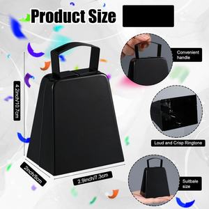 4 Zoll Kuhglocken Lärmmacher Handperkussion Kuhglocken Laute Jubelglocken für Sportveranstaltungen Fußballspiele Hochzeiten mit Griff - Product Image 2