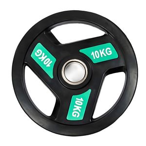 Disques de <span class=keywords><strong>musculation</strong></span> pour haltères, revêtement caoutchouc, <span class=keywords><strong>fonte</strong></span>, 3 trous, Tri Grip, pour entraînement de force et haltérophilie - Product Image 3
