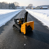Souffleuse à neige télécommandée de type chenillé, à essence, à deux étages, avec tarière, pour l'élimination de la neige en extérieur dans les zones à forte neige