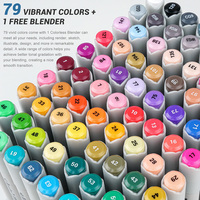 Marqueurs d'art ARRTX OROS80, 80 couleurs, stylo pinceau, marqueurs à base d'alcool, double tête, nouveau design d'emballage