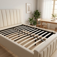 Cadre de lit Willsoon personnalisé en lin, taille Queen et King, avec tête de lit double capitonnée, pour chambre à coucher