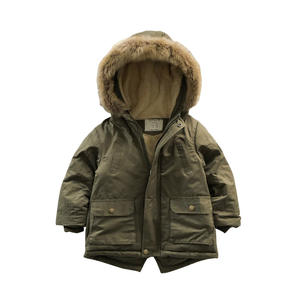 Manteau d'hiver décontracté pour garçon avec <span class=keywords><strong>capuche</strong></span> en <span class=keywords><strong>fourrure</strong></span>, rembourré et imperméable, fermeture éclair longue, veste chaude en coton épais, vêtements d'extérieur pour enfants - Product Image 5