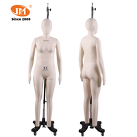 Junmei Mannequin de couture femme sans tête, taille personnalisable et réglable, corps entier, US 6/EU 36, avec support de bras en fibre de verre et jambe à pointes