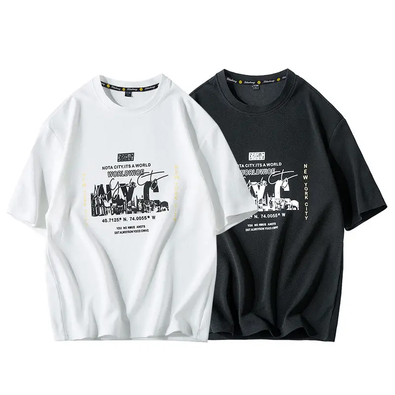 Camisetas com estampa masculina, logotipo personalizado, frete grátis, amostras de roupas slim fit, camisetas grandes
