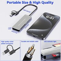 Lector de tarjetas múltiples USB 3,0 externo 6 en 1 compatible con velocidad de 5Gbps con adaptador Memory Stick Pro Duo que lee 5 tarjetas simultáneamente