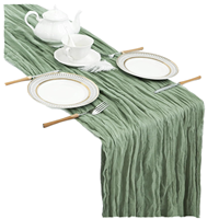 Nouveau chemin de table en gaze de coton de luxe, écologique et personnalisable pour la décoration de Noël et de mariage, usage domestique et hôtelier